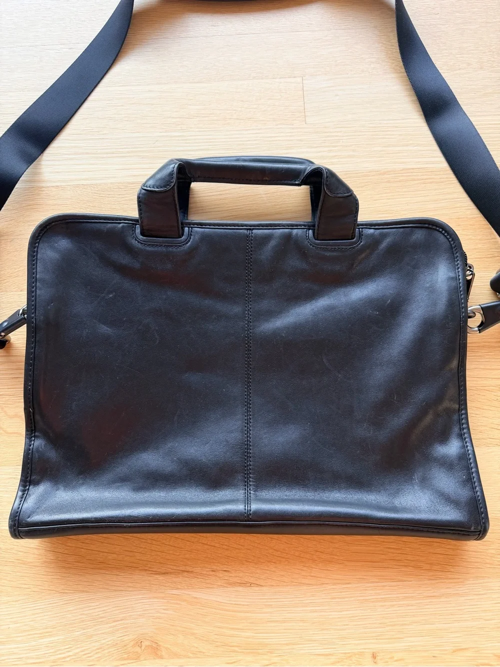 Tumi Alpha 2 Briefcase, Black Leather